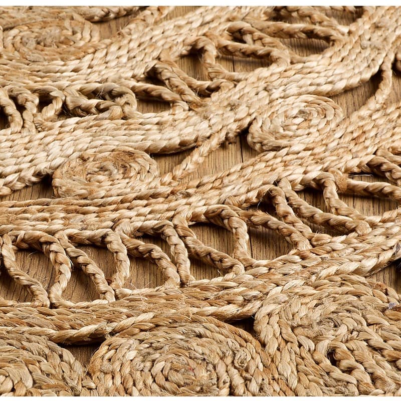 Bohoeden Jute Round Natural Rug For Living Room, Bedroom
