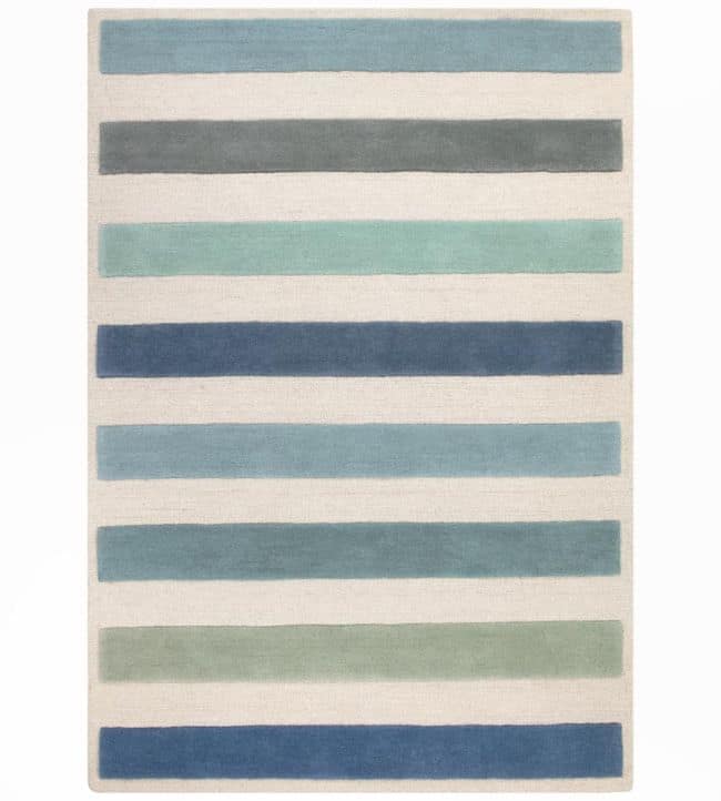 Playful Stripes Kids Handmade Colorful Rug For Palyroom