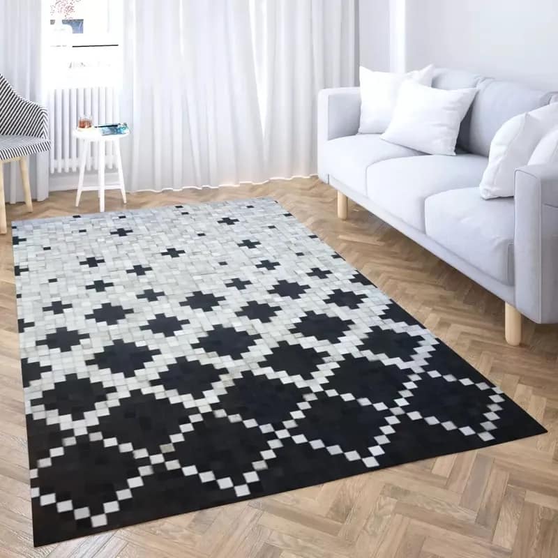Luxora Handmade Leather Living Room Rug