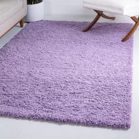 Mystic Solid Purple Shag Handmade Rug