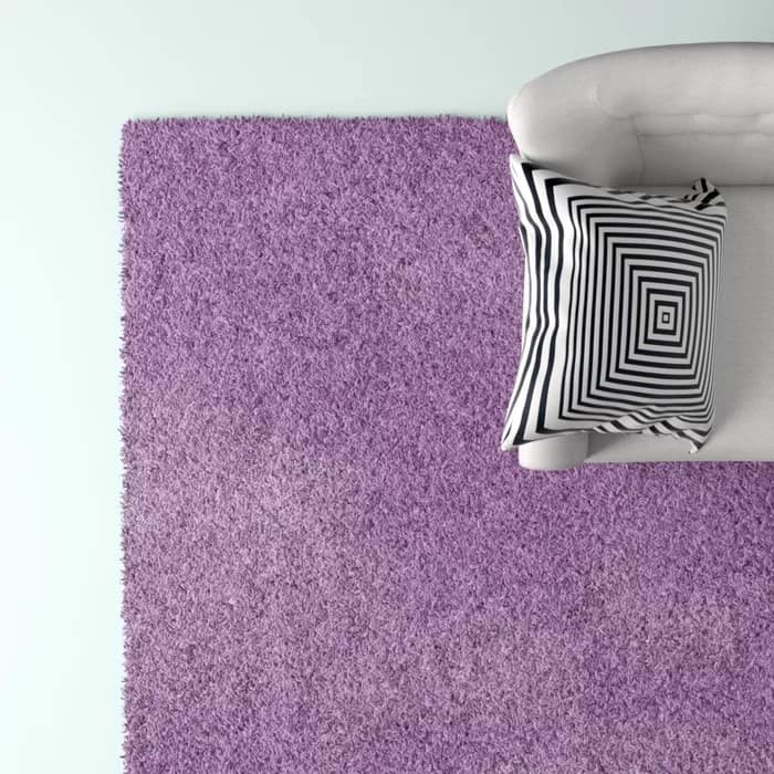 Mystic Solid Purple Shag Handmade Rug