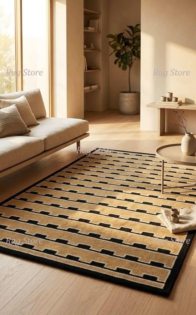Modern Geomteric Tufted Living Room Rug