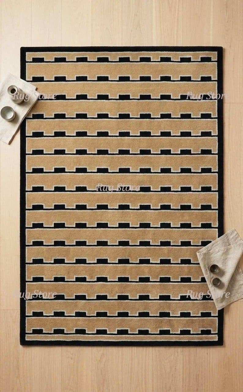 Modern Geomteric Tufted Living Room Rug