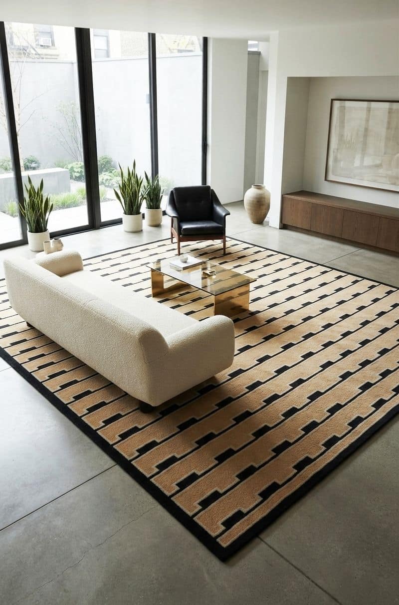 Modern Geomteric Tufted Living Room Rug