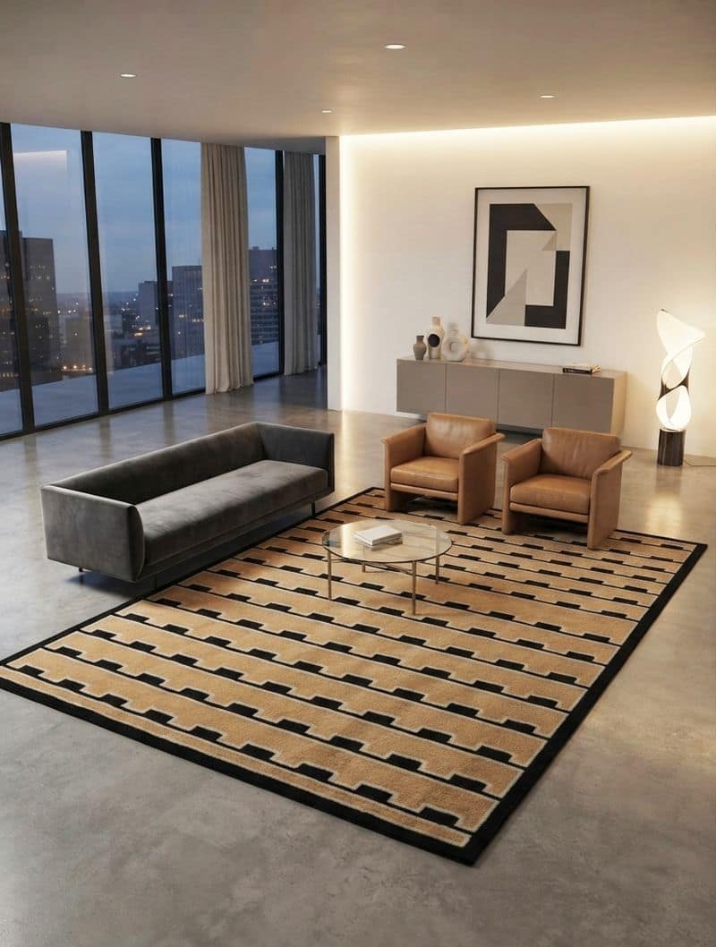 Modern Geomteric Tufted Living Room Rug
