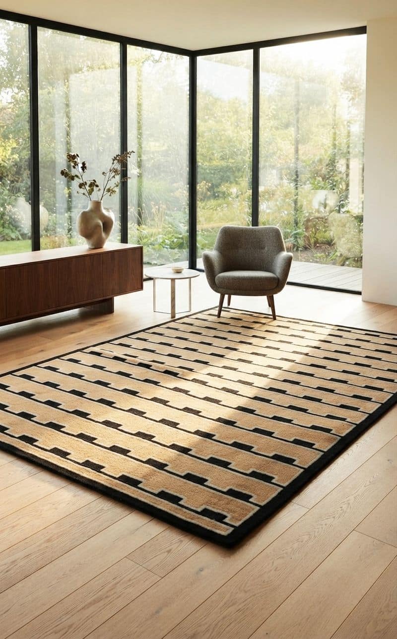 Modern Geomteric Tufted Living Room Rug