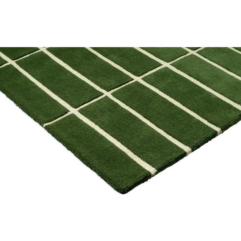 Green Strip Hand Tufted Rug