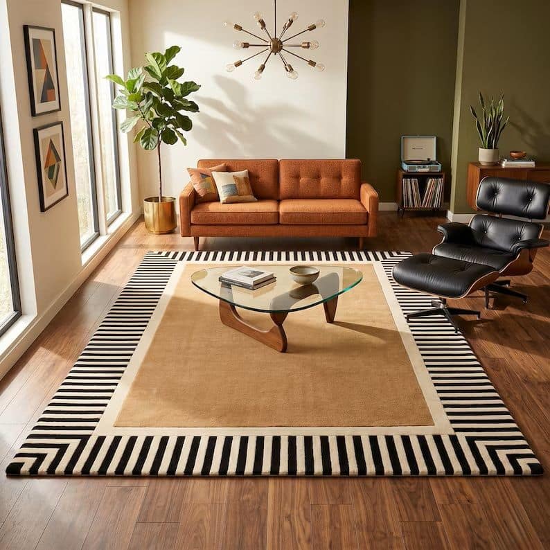 Modern Bordered Design Rug