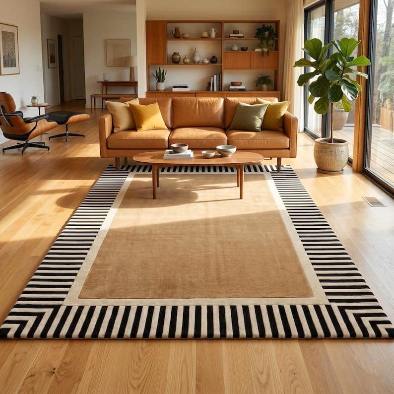 Modern Bordered Design Rug