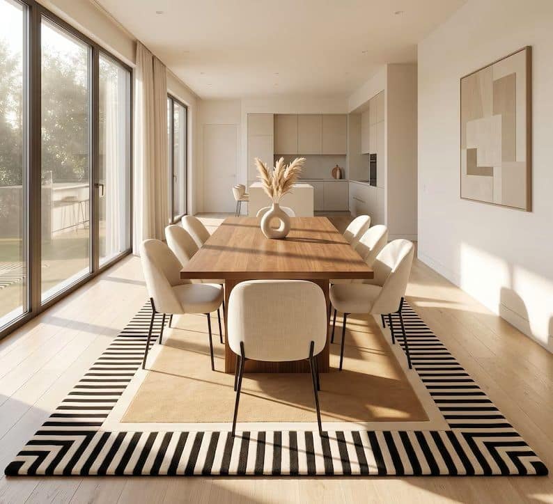 Modern Bordered Design Rug