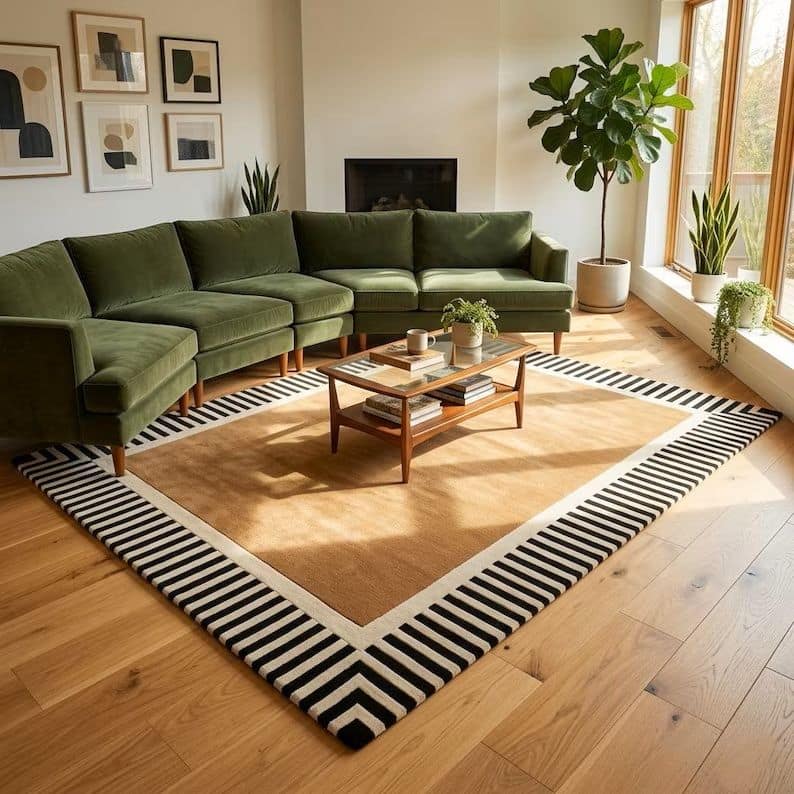 Modern Bordered Design Rug