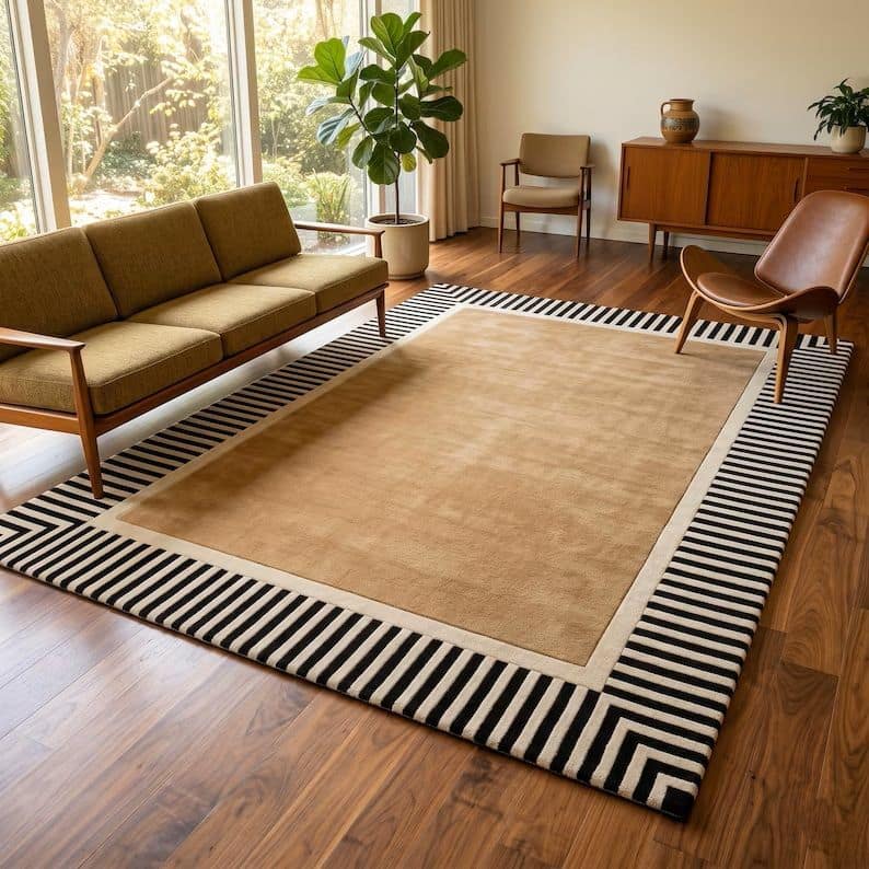 Modern Bordered Design Rug