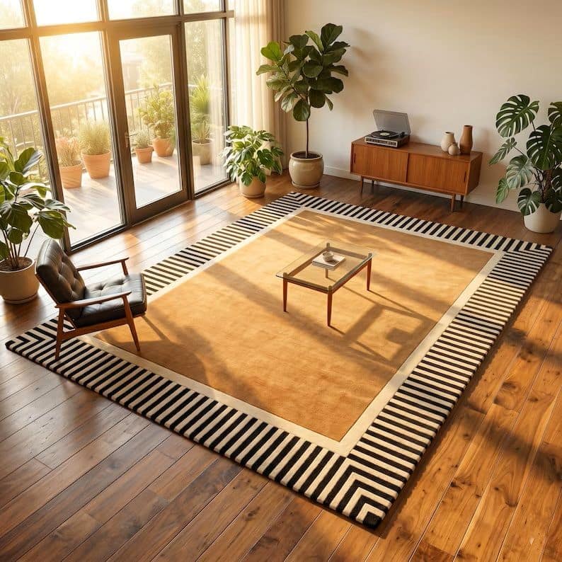 Modern Bordered Design Rug